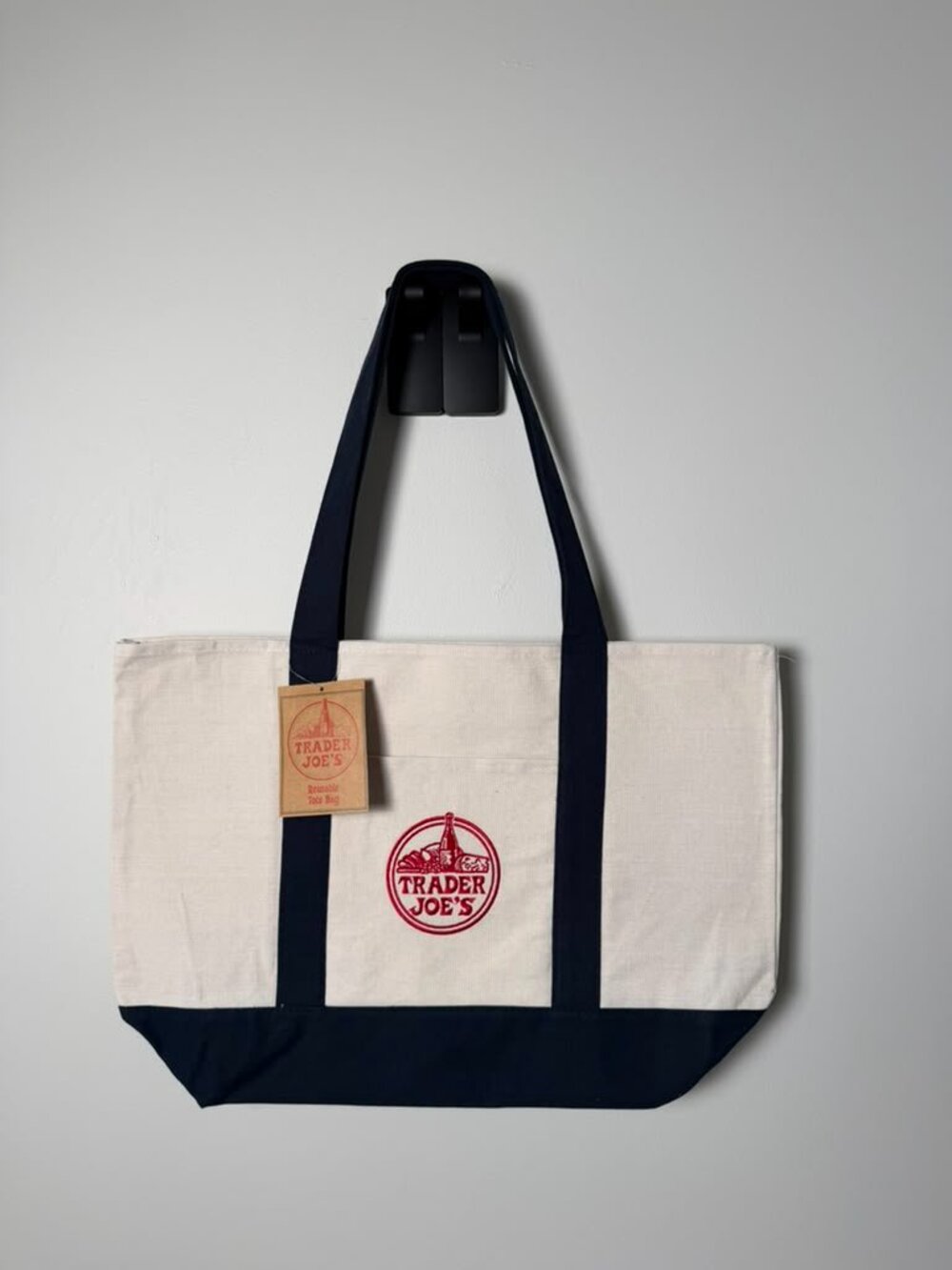 🔥 Trader Joe’s Viral Canvas Tote Bag – Large Size – Brand New with Tags 🔥